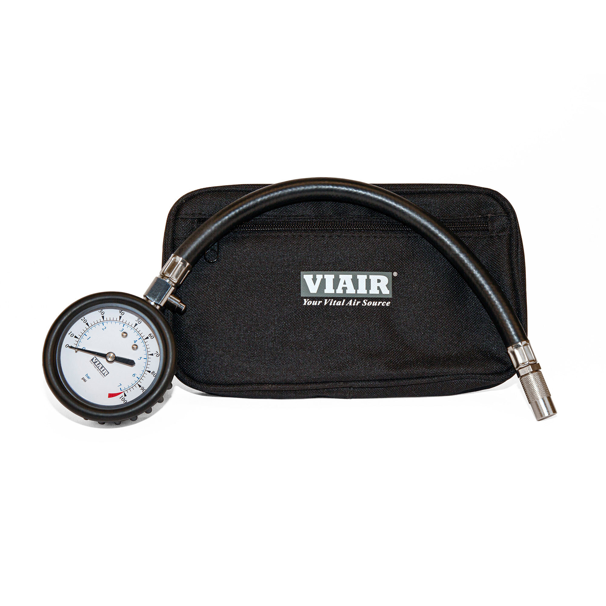 Viair Tire Air Gauge - 2.5in., 0-100 PSI, 12in. Rubber Hose, Model# 90073